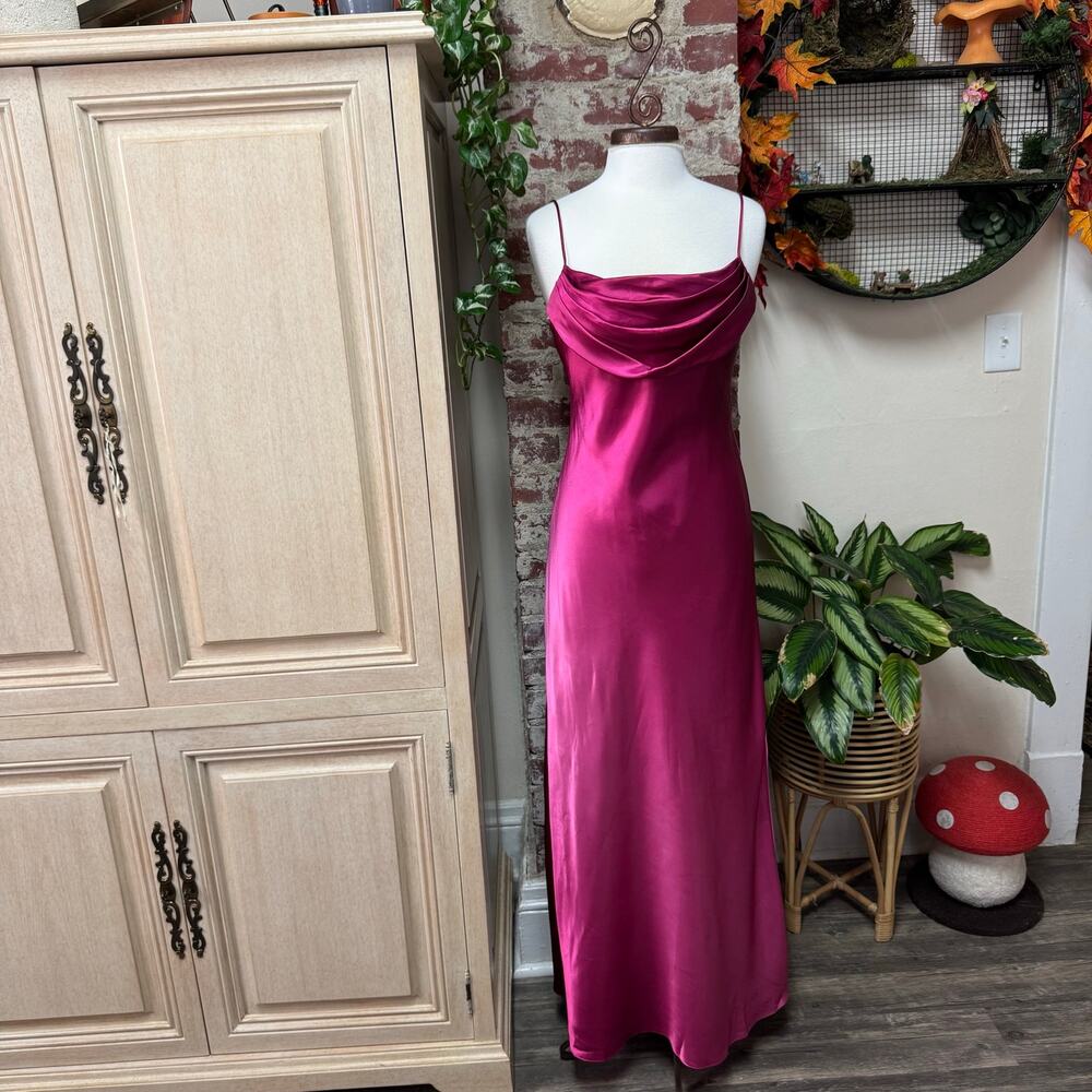 Vintage Y2K Pink Satin Homecoming Dress